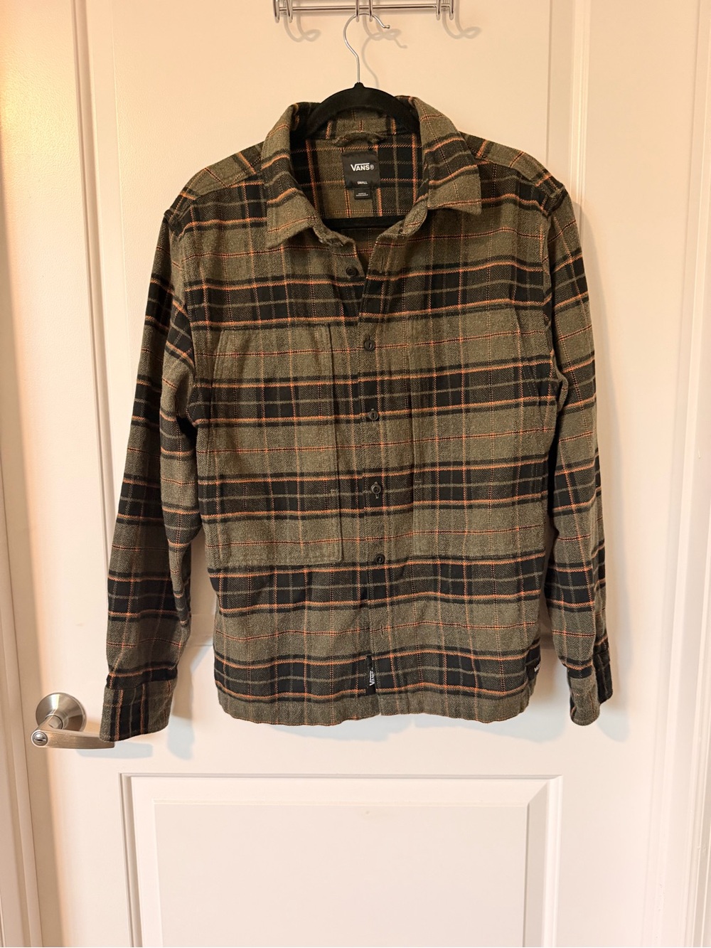 Vans Olive & Black Plaid Button-Front Shirt Jacket